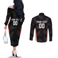 Custom New Zealand Silver Fern Softball Couples Matching Off The Shoulder Long Sleeve Dress and Long Sleeve Button Shirt Go Aotearoa LT14 - Polynesian Pride