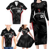 Custom New Zealand Silver Fern Softball Family Matching Long Sleeve Bodycon Dress and Hawaiian Shirt Go Aotearoa LT14 - Polynesian Pride
