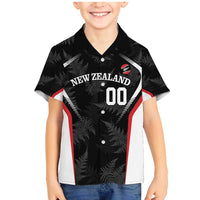 Custom New Zealand Silver Fern Softball Family Matching Mermaid Dress and Hawaiian Shirt Go Aotearoa LT14 Son's Shirt Black - Polynesian Pride