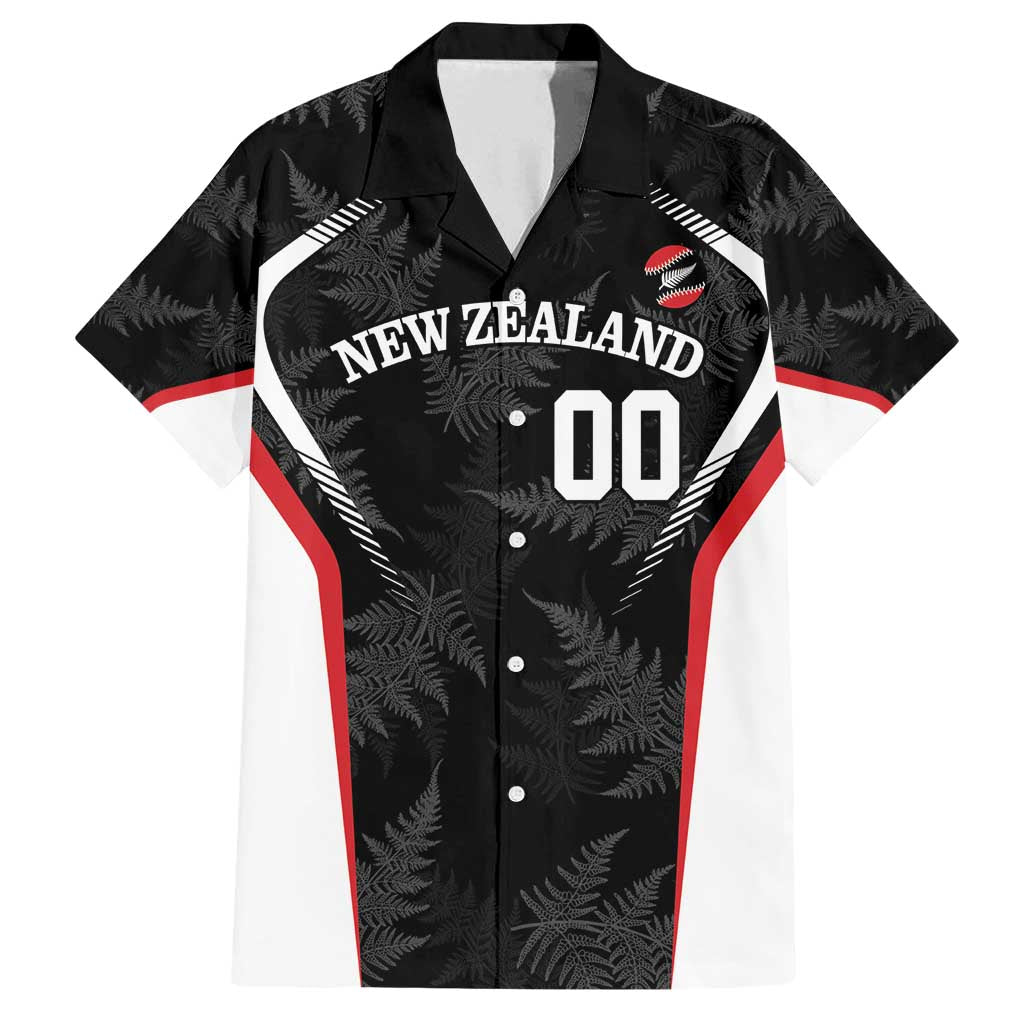 Custom New Zealand Silver Fern Softball Family Matching Off Shoulder Maxi Dress and Hawaiian Shirt Go Aotearoa LT14 Dad's Shirt - Short Sleeve Black - Polynesian Pride