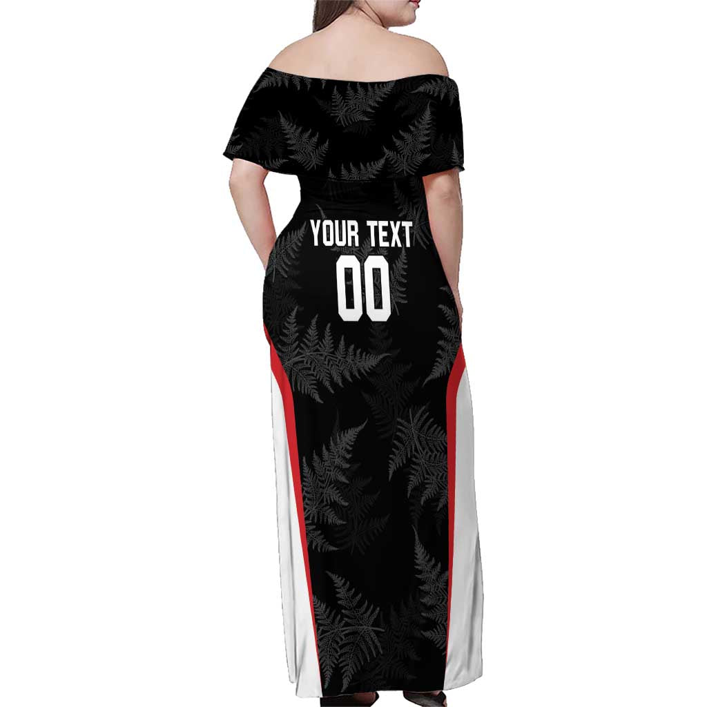 Custom New Zealand Silver Fern Softball Family Matching Off Shoulder Maxi Dress and Hawaiian Shirt Go Aotearoa LT14 - Polynesian Pride