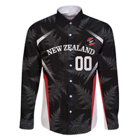 Custom New Zealand Silver Fern Softball Family Matching Short Sleeve Bodycon Dress and Hawaiian Shirt Go Aotearoa LT14 Dad's Shirt - Long Sleeve Black - Polynesian Pride