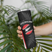 Personalised New Zealand Silver Fern Softball Skinny Tumbler Go Aotearoa LT14 - Polynesian Pride