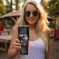 Personalised New Zealand Silver Fern Softball Skinny Tumbler Go Aotearoa LT14 - Polynesian Pride