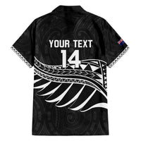 Custom Aotearoa Ice Hockey Family Matching Off The Shoulder Long Sleeve Dress and Hawaiian Shirt NZ Tiki Mascot - Maori Pattern LT14 - Polynesian Pride