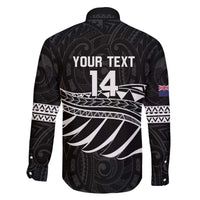 Custom Aotearoa Ice Hockey Family Matching Off The Shoulder Long Sleeve Dress and Hawaiian Shirt NZ Tiki Mascot - Maori Pattern LT14 - Polynesian Pride