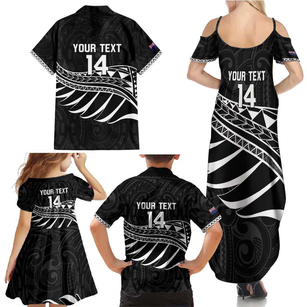 Custom Aotearoa Ice Hockey Family Matching Summer Maxi Dress and Hawaiian Shirt NZ Tiki Mascot - Maori Pattern LT14 - Polynesian Pride