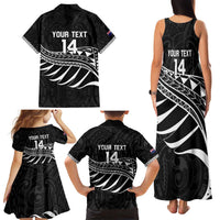 Custom Aotearoa Ice Hockey Family Matching Tank Maxi Dress and Hawaiian Shirt NZ Tiki Mascot - Maori Pattern LT14 - Polynesian Pride