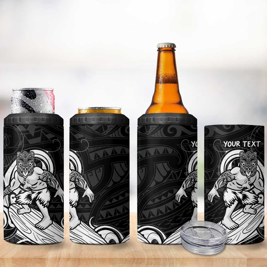 Personalised New Zealand Surfing 4 in 1 Can Cooler Tumbler Aotearoa Maori Tiki Haka LT14 - Polynesian Pride