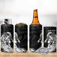 Personalised New Zealand Surfing 4 in 1 Can Cooler Tumbler Aotearoa Maori Tiki Haka LT14 - Polynesian Pride