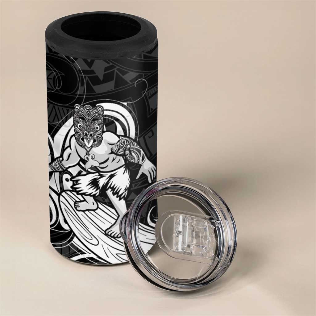 Personalised New Zealand Surfing 4 in 1 Can Cooler Tumbler Aotearoa Maori Tiki Haka LT14 - Polynesian Pride