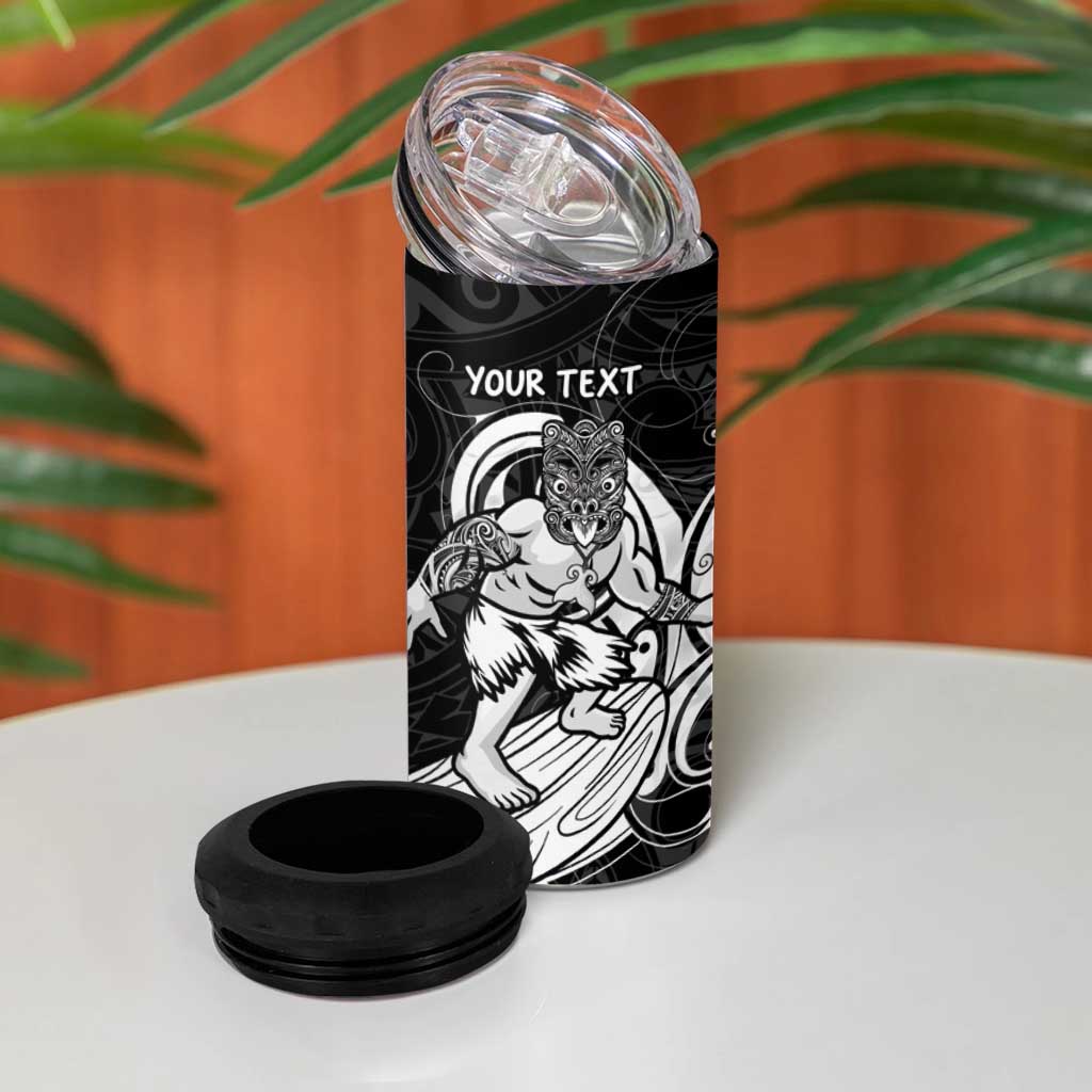 Personalised New Zealand Surfing 4 in 1 Can Cooler Tumbler Aotearoa Maori Tiki Haka LT14 - Polynesian Pride
