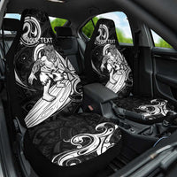 Personalised New Zealand Surfing Car Seat Cover Aotearoa Maori Tiki Haka LT14 One Size Black - Polynesian Pride