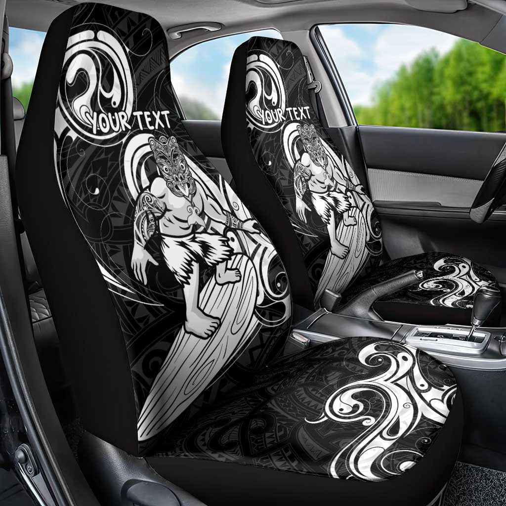 Personalised New Zealand Surfing Car Seat Cover Aotearoa Maori Tiki Haka LT14 - Polynesian Pride