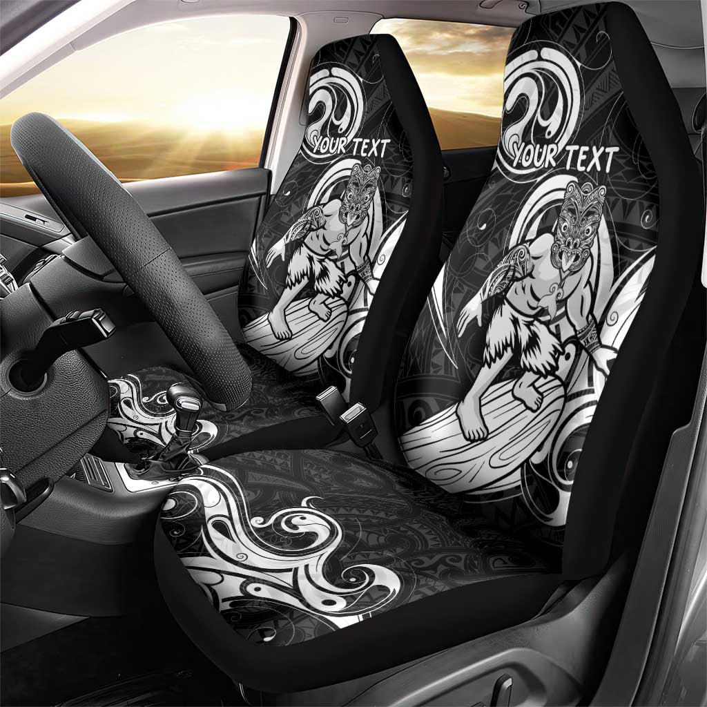 Personalised New Zealand Surfing Car Seat Cover Aotearoa Maori Tiki Haka LT14 - Polynesian Pride