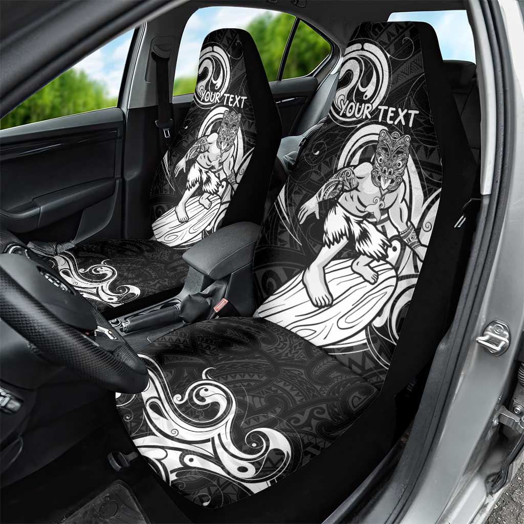 Personalised New Zealand Surfing Car Seat Cover Aotearoa Maori Tiki Haka LT14 - Polynesian Pride