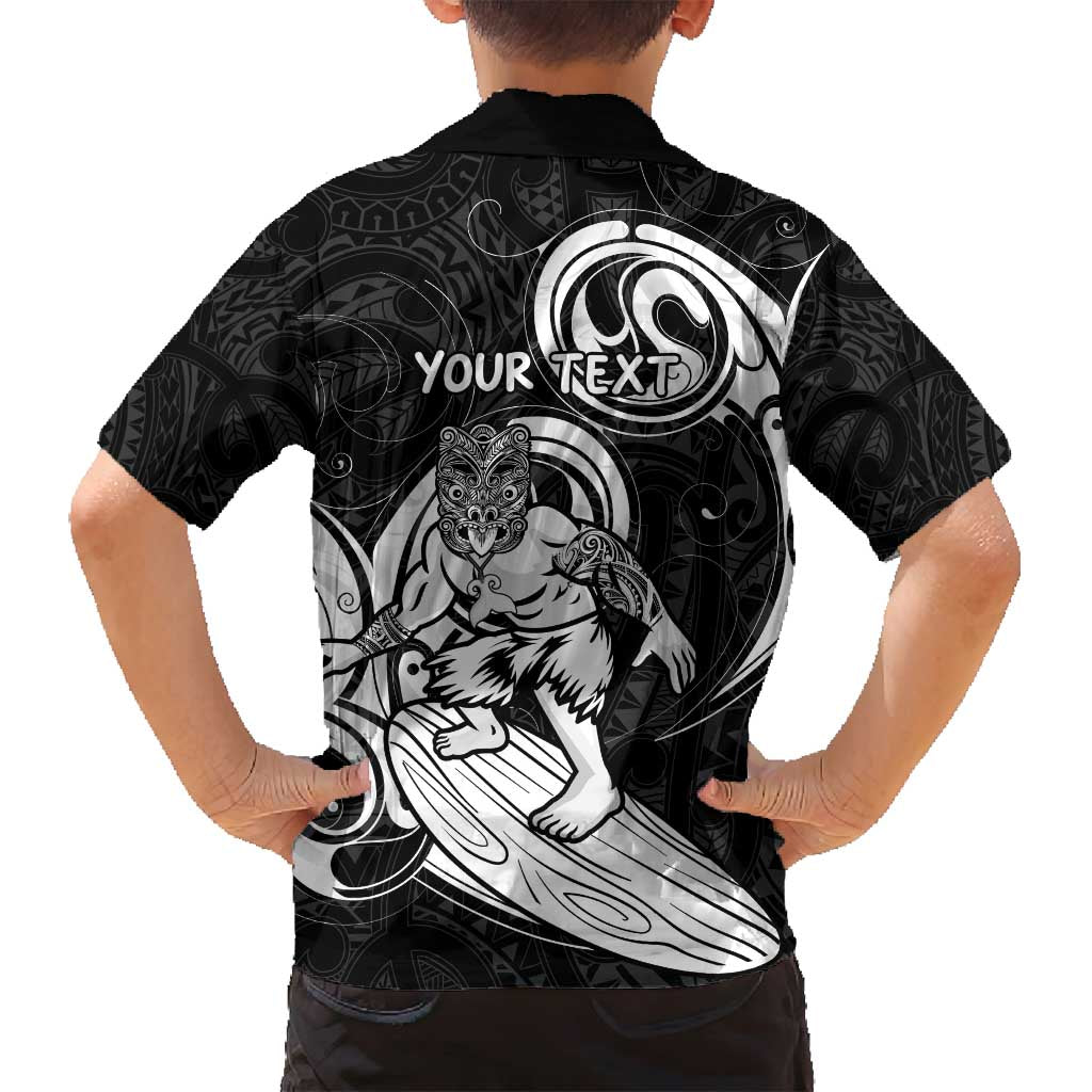Personalised New Zealand Surfing Family Matching Long Sleeve Bodycon Dress and Hawaiian Shirt Aotearoa Maori Tiki Haka LT14 - Polynesian Pride