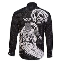 Personalised New Zealand Surfing Family Matching Puletasi and Hawaiian Shirt Aotearoa Maori Tiki Haka LT14 - Polynesian Pride
