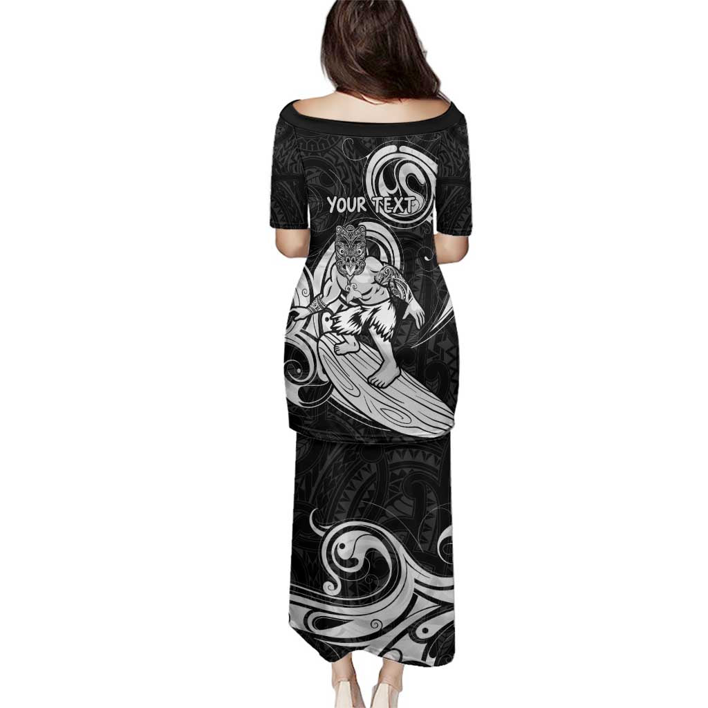 Personalised New Zealand Surfing Family Matching Puletasi and Hawaiian Shirt Aotearoa Maori Tiki Haka LT14 - Polynesian Pride