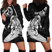Personalised New Zealand Surfing Hoodie Dress Aotearoa Maori Tiki Haka LT14 - Polynesian Pride
