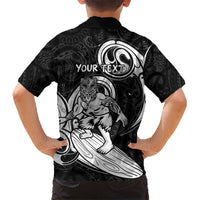 Personalised New Zealand Surfing Kid Hawaiian Shirt Aotearoa Maori Tiki Haka LT14 - Polynesian Pride
