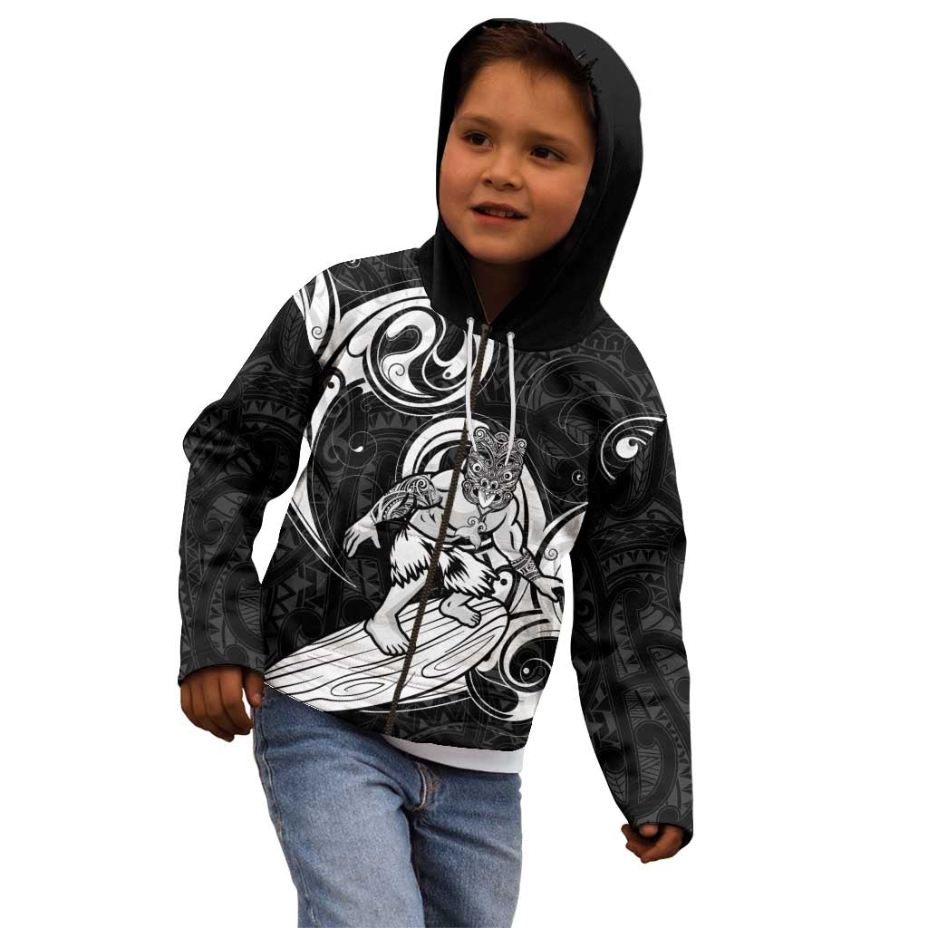 Personalised New Zealand Surfing Kid Hoodie Aotearoa Maori Tiki Haka LT14 - Polynesian Pride