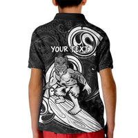 Personalised New Zealand Surfing Kid Polo Shirt Aotearoa Maori Tiki Haka LT14 - Polynesian Pride
