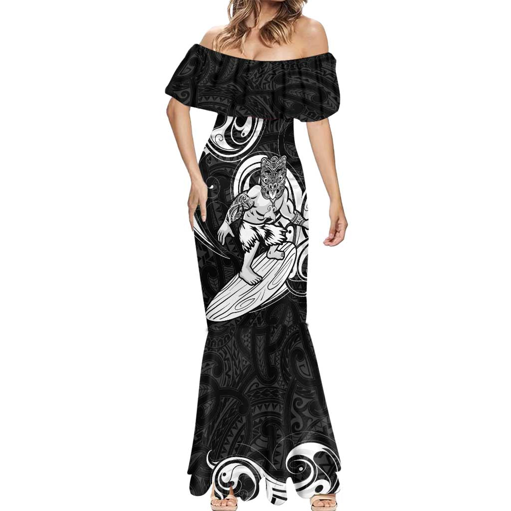 Personalised New Zealand Surfing Mermaid Dress Aotearoa Maori Tiki Haka LT14 - Polynesian Pride
