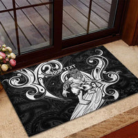 Personalised New Zealand Surfing Rubber Doormat Aotearoa Maori Tiki Haka