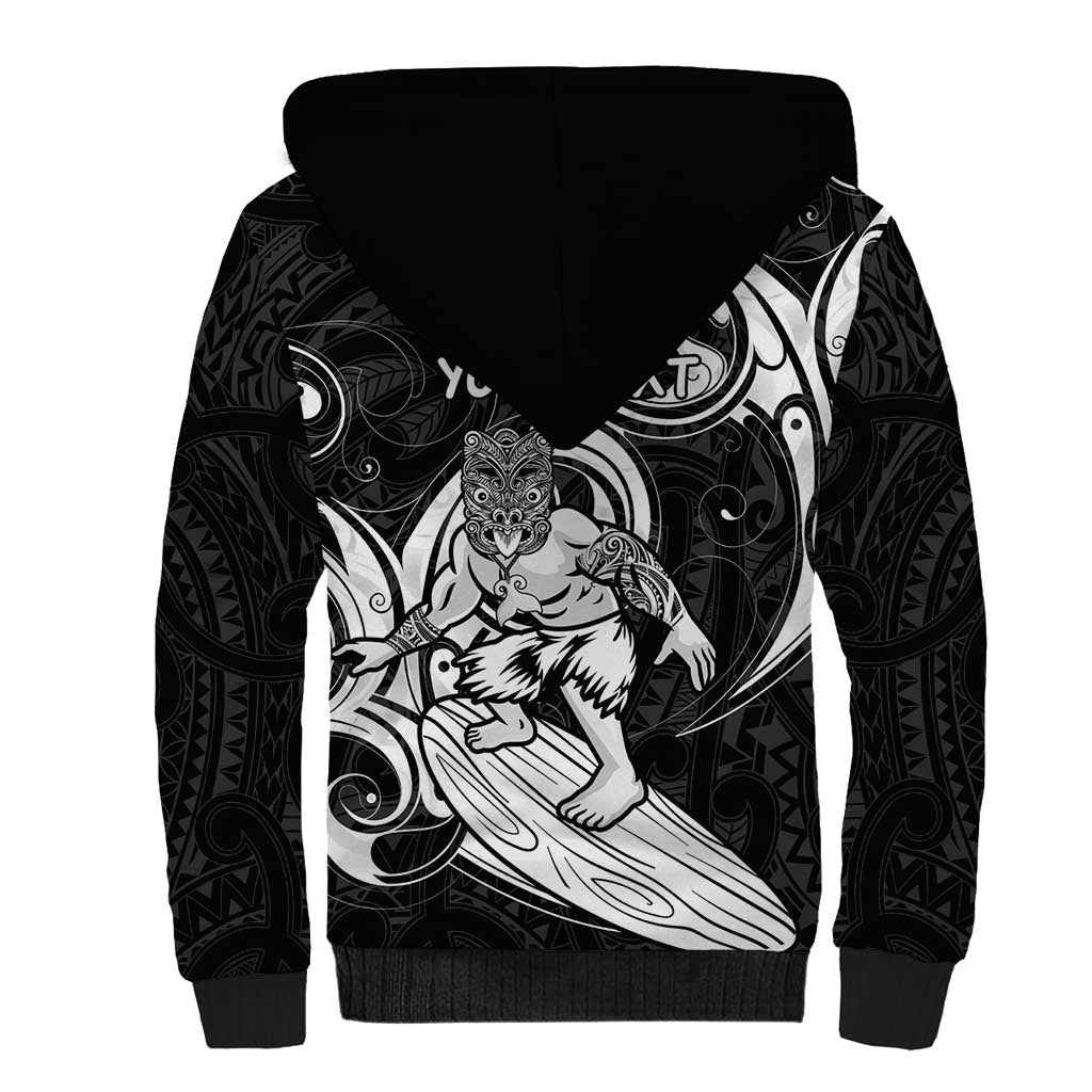 Personalised New Zealand Surfing Sherpa Hoodie Aotearoa Maori Tiki Haka LT14 - Polynesian Pride