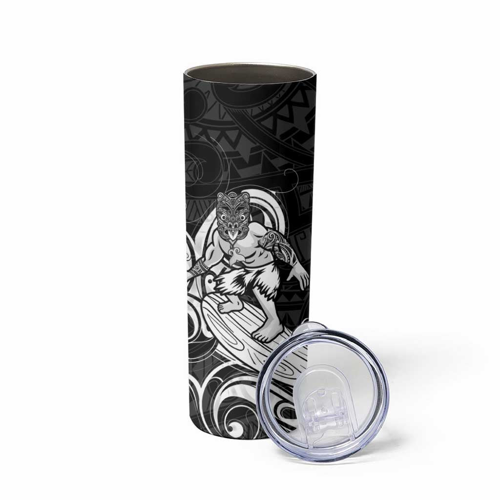 Personalised New Zealand Surfing Skinny Tumbler Aotearoa Maori Tiki Haka LT14 - Polynesian Pride
