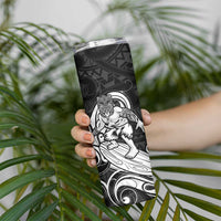 Personalised New Zealand Surfing Skinny Tumbler Aotearoa Maori Tiki Haka LT14 - Polynesian Pride