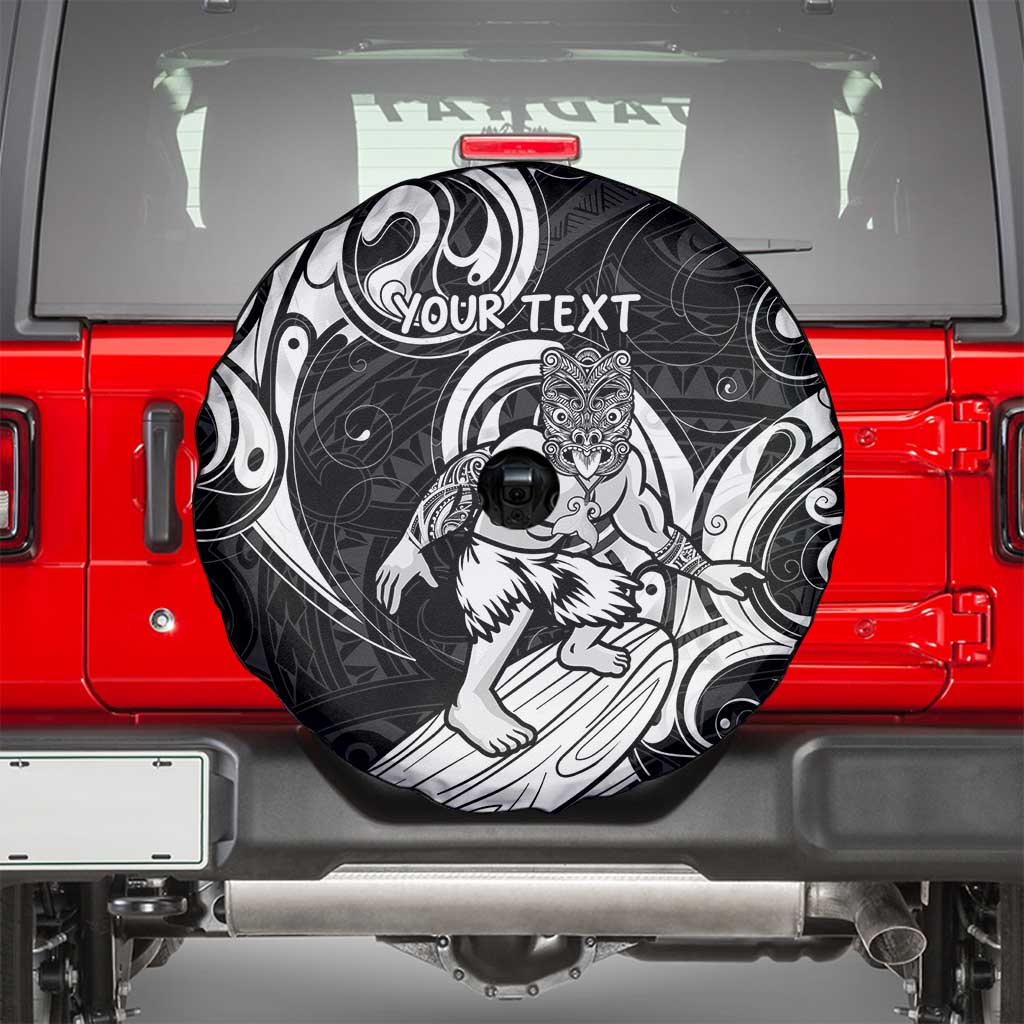 Personalised New Zealand Surfing Spare Tire Cover Aotearoa Maori Tiki Haka LT14 - Polynesian Pride