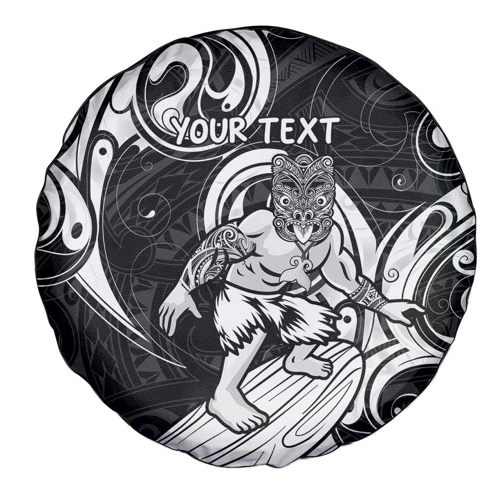 Personalised New Zealand Surfing Spare Tire Cover Aotearoa Maori Tiki Haka LT14 - Polynesian Pride
