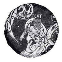 Personalised New Zealand Surfing Spare Tire Cover Aotearoa Maori Tiki Haka LT14 - Polynesian Pride