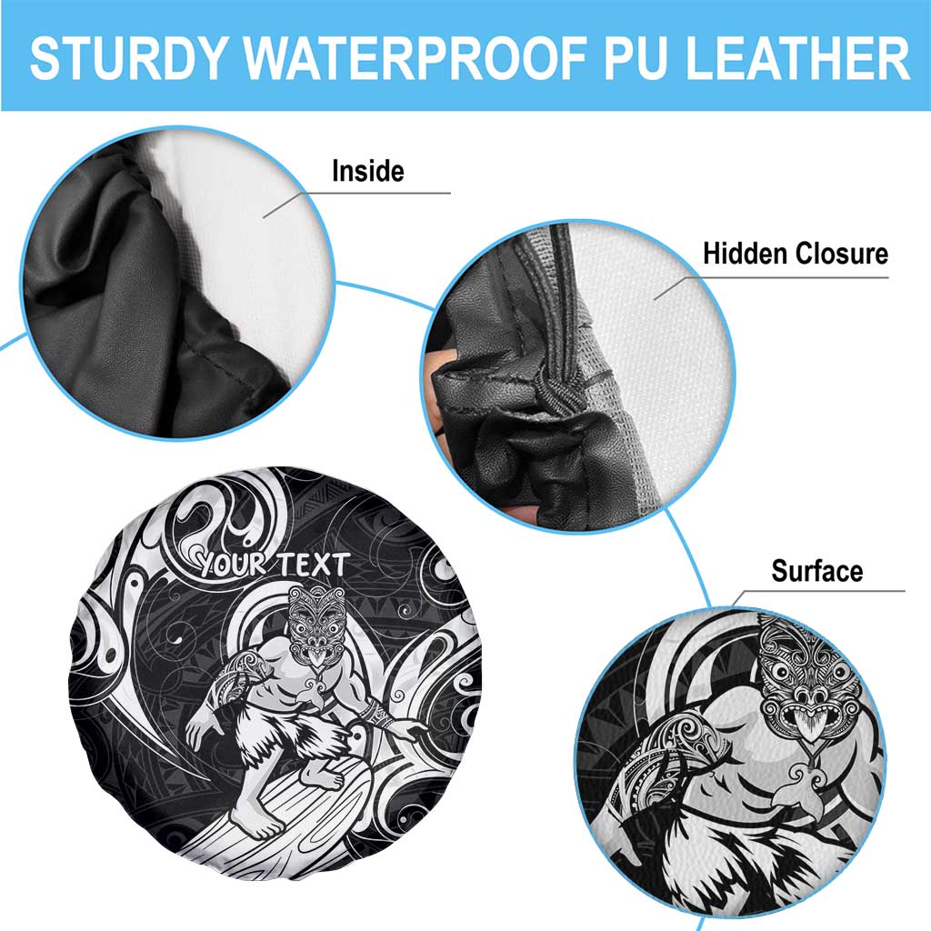 Personalised New Zealand Surfing Spare Tire Cover Aotearoa Maori Tiki Haka LT14 - Polynesian Pride