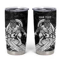 Personalised New Zealand Surfing Tumbler Cup Aotearoa Maori Tiki Haka LT14 Black - Polynesian Pride
