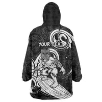 Personalised New Zealand Surfing Wearable Blanket Hoodie Aotearoa Maori Tiki Haka LT14 - Polynesian Pride