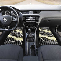 Black Palaka Hawaii Car Mats Kukui Nut Pikake Lei Hawaiian Tapa Pattern - Polynesian Pride