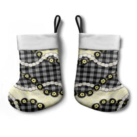 Black Palaka Hawaii Christmas Stocking Kukui Nut Pikake Lei Hawaiian Tapa Pattern LT14 - Polynesian Pride