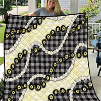 Black Palaka Hawaii Quilt Kukui Nut Pikake Lei Hawaiian Tapa Pattern LT14 Black - Polynesian Pride