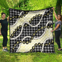 Black Palaka Hawaii Quilt Kukui Nut Pikake Lei Hawaiian Tapa Pattern LT14 - Polynesian Pride