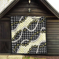 Black Palaka Hawaii Quilt Kukui Nut Pikake Lei Hawaiian Tapa Pattern LT14 - Polynesian Pride