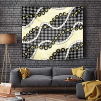 Black Palaka Hawaii Tapestry Kukui Nut Pikake Lei Hawaiian Tapa Pattern LT14 Black - Polynesian Pride