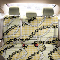 Yellow Palaka Hawaii Back Car Seat Cover Kukui Nut Pikake Lei Hawaiian Tapa Pattern - Polynesian Pride