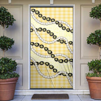 Yellow Palaka Hawaii Door Cover Kukui Nut Pikake Lei Hawaiian Tapa Pattern LT14 Yellow - Polynesian Pride