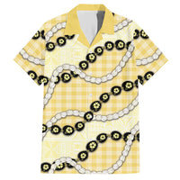 Yellow Palaka Hawaii Hawaiian Shirt Kukui Nut Pikake Lei Hawaiian Tapa Pattern - Polynesian Pride