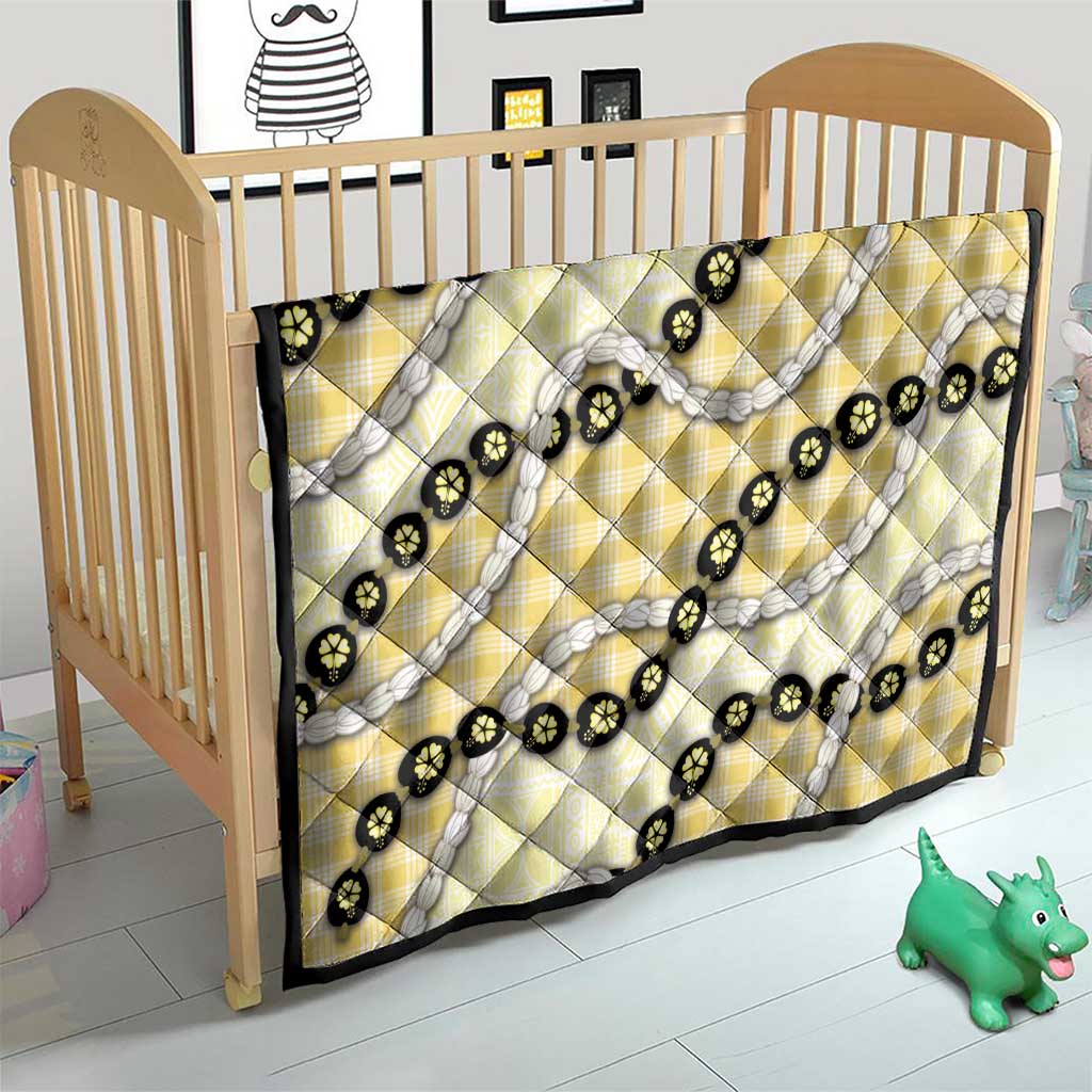 Yellow Palaka Hawaii Quilt Kukui Nut Pikake Lei Hawaiian Tapa Pattern LT14 - Polynesian Pride