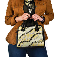 Yellow Palaka Hawaii Shoulder Handbag Kukui Nut Pikake Lei Hawaiian Tapa Pattern LT14 - Polynesian Pride