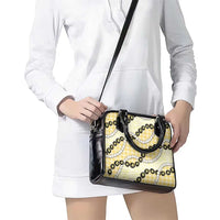 Yellow Palaka Hawaii Shoulder Handbag Kukui Nut Pikake Lei Hawaiian Tapa Pattern LT14 - Polynesian Pride